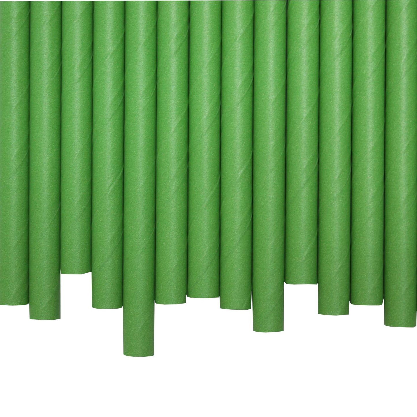 Green Paper Straws (8mm x 200mm) - Quality Drinking Straws for Smoothies and Milkshakes - Intrinsic Paper Straws