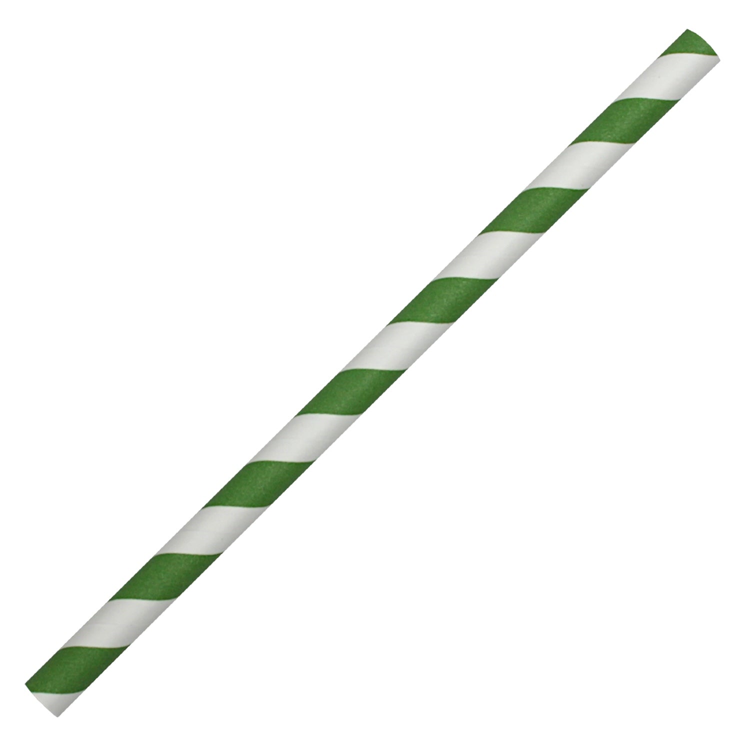 Green & White Striped Paper Straws (10mm x 200mm) - Quality Drinking Straws for Smoothies and Milkshakes - Intrinsic Paper Straws
