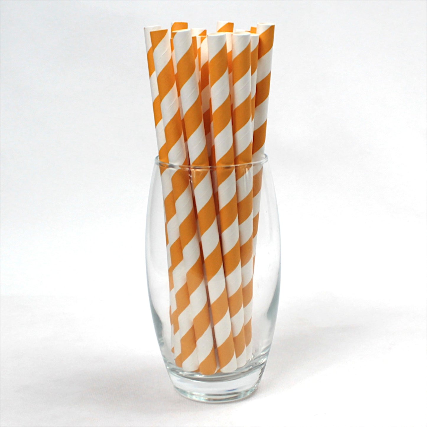 Yellow & White Striped Paper Straws (10mm x 200mm) - Quality Drinking Straws for Smoothies and Milkshakes - Intrinsic Paper Straws