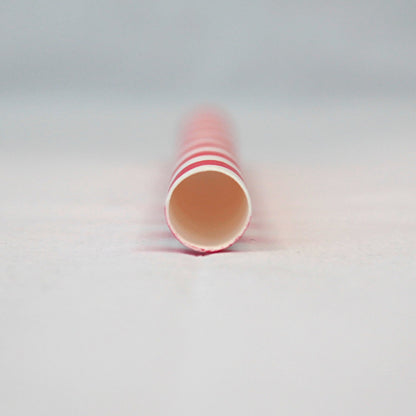 Individually Wrapped Bright Red Striped Paper Straws (12mm x 230mm)
