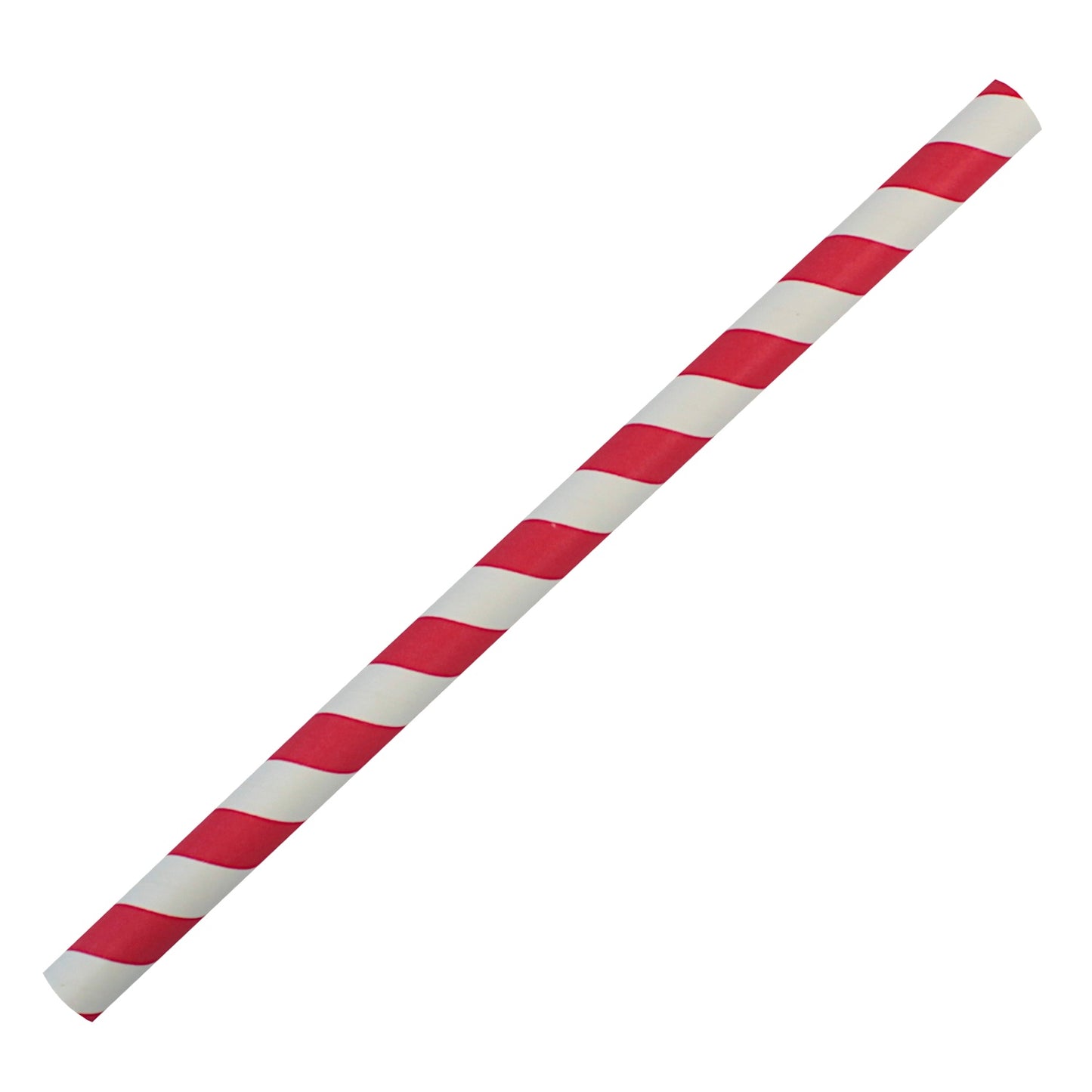 Individually Wrapped Bright Red Striped Paper Straws (12mm x 230mm)
