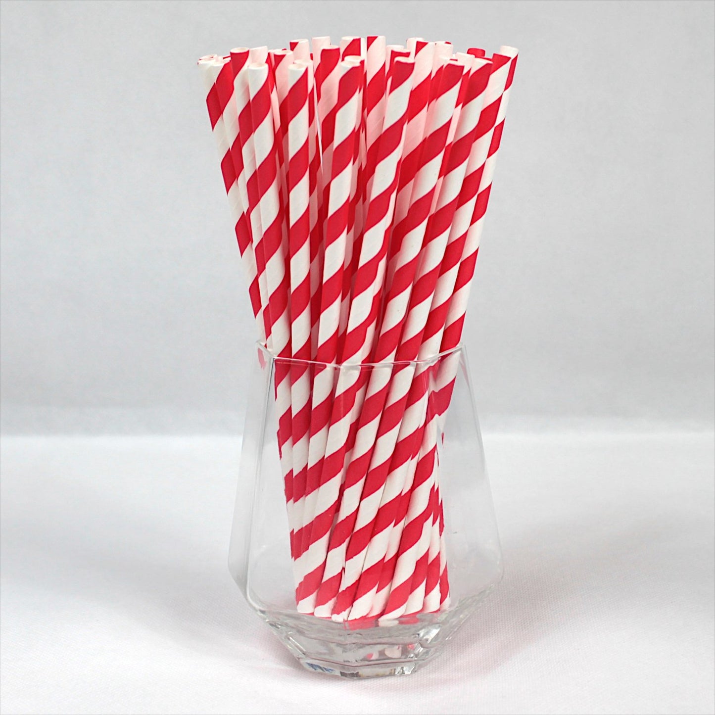 Bright Red & White Striped Paper Straws (6mm x 200mm) - Quality Drinking Straws - Intrinsic Paper Straws