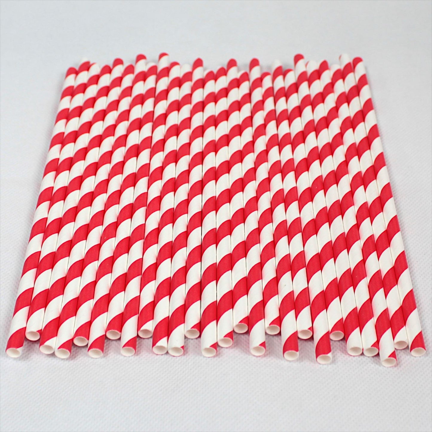 Bright Red & White Striped Paper Straws (6mm x 200mm) - Quality Drinking Straws - Intrinsic Paper Straws