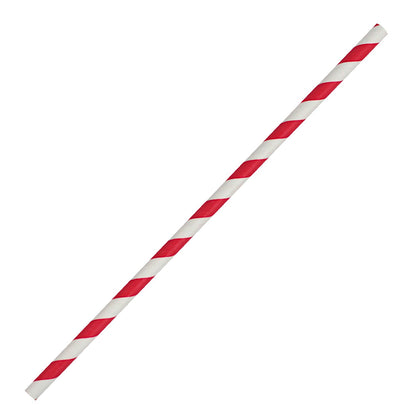 Bright Red & White Striped Paper Straws (6mm x 200mm) - Quality Drinking Straws - Intrinsic Paper Straws