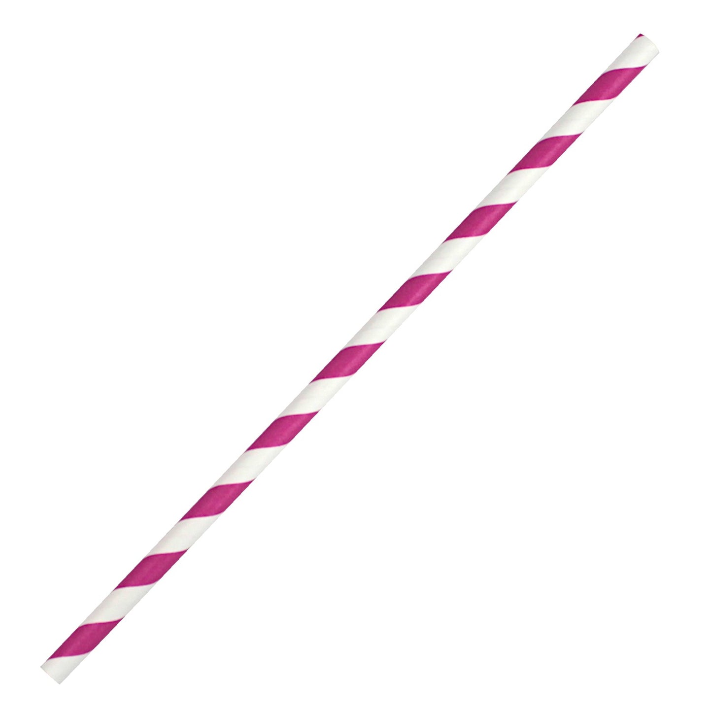 Pink & White Striped Paper Straws (6mm x 200mm) - Quality Drinking Straws - Intrinsic Paper Straws