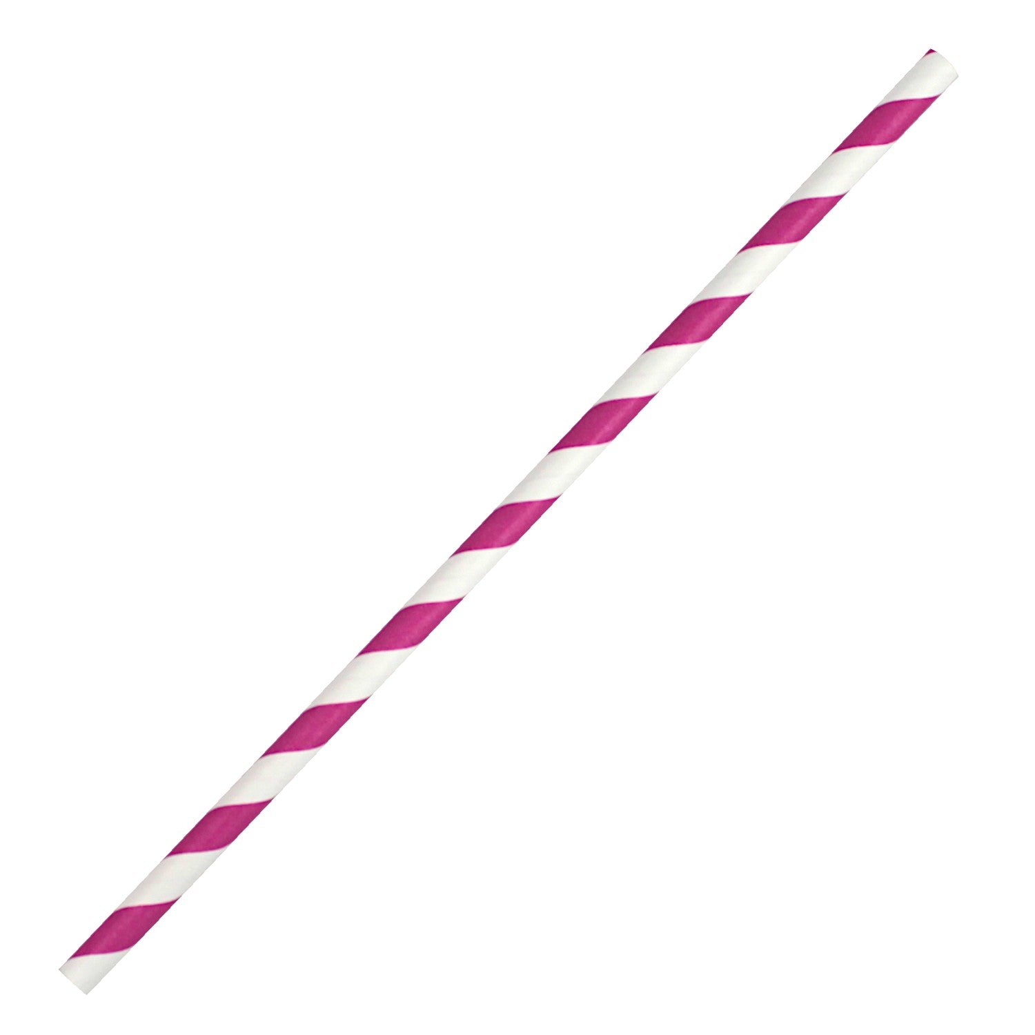 Pink & White Striped Paper Straws (6mm x 200mm) - Quality Drinking Straws - Intrinsic Paper Straws