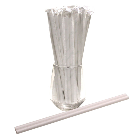 Individually Wrapped White Paper Straws (6mm x 200mm) - Intrinsic Paper Straws