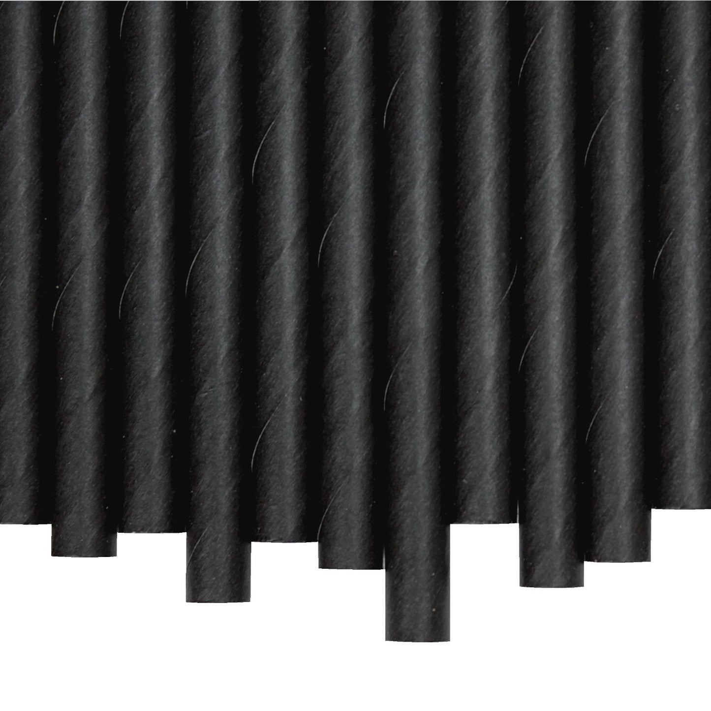 Black Paper Straws (8mm x 200mm) - Quality Drinking Straws for Smoothies and Milkshakes - Intrinsic Paper Straws