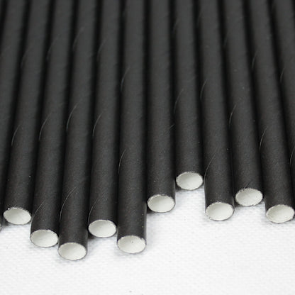 Black Paper Straws (8mm x 200mm) - Quality Drinking Straws for Smoothies and Milkshakes - Intrinsic Paper Straws