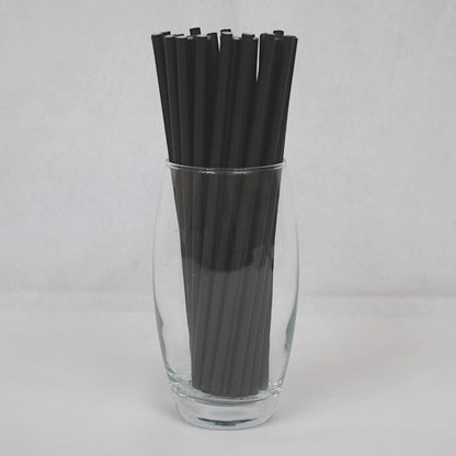 Individually Wrapped Black Paper Straws (6mm x 200mm) - Intrinsic Paper Straws