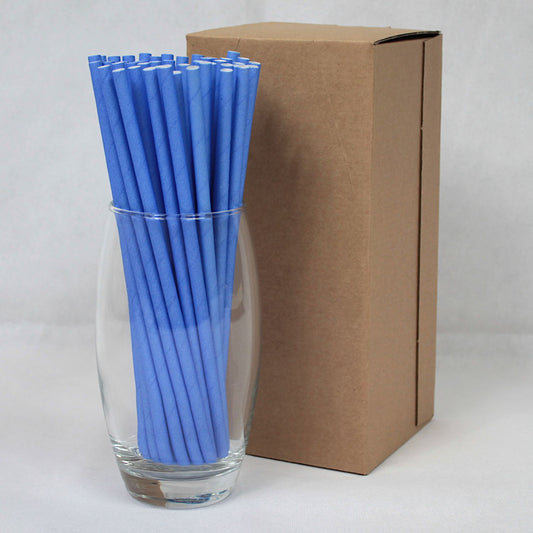 Blue Paper Straws (6mm x 200mm) - Intrinsic Paper Straws