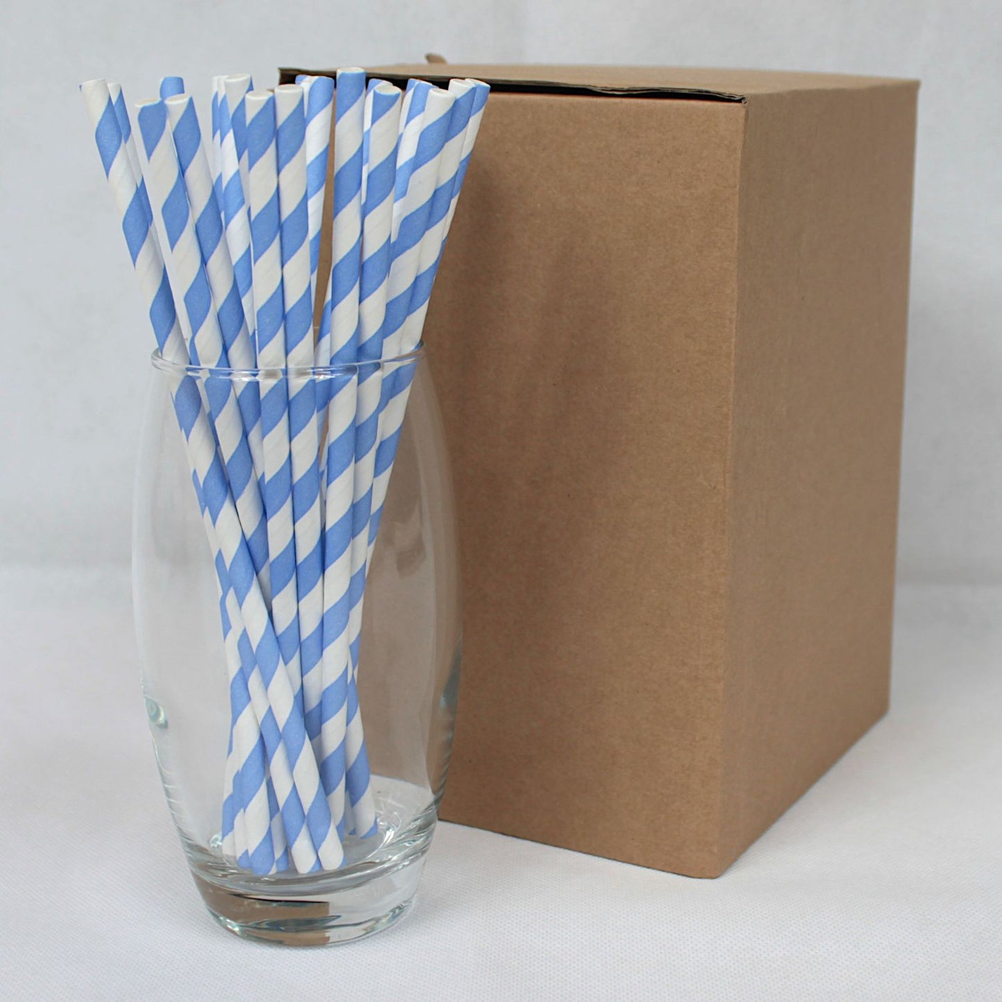 Blue & White Striped Paper Straws (6mm x 200mm) - Intrinsic Paper Straws
