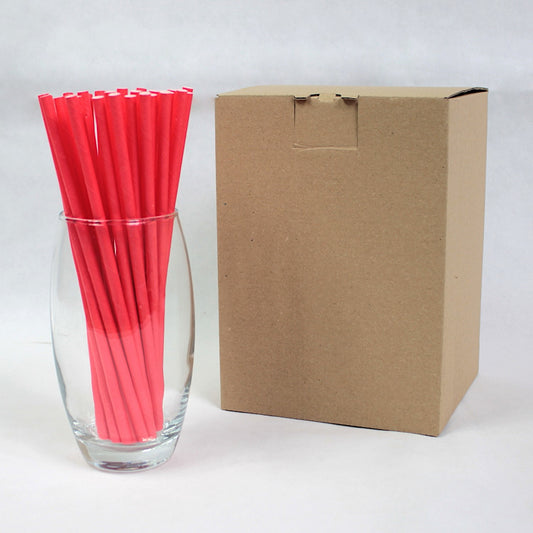 Bright Red Paper Straws (6mm x 200mm)