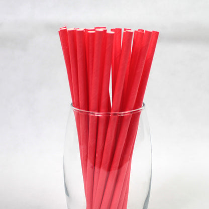 Bright Red Paper Straws (6mm x 200mm)