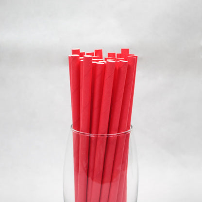 Bright Red Paper Straws (8mm x 200mm)
