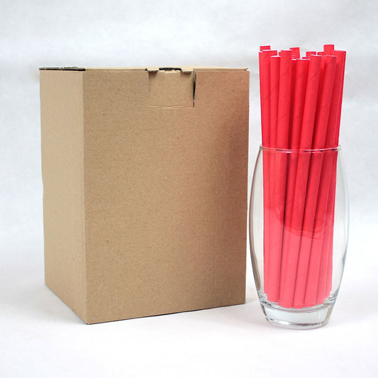 Bright Red Paper Straws (8mm x 200mm)
