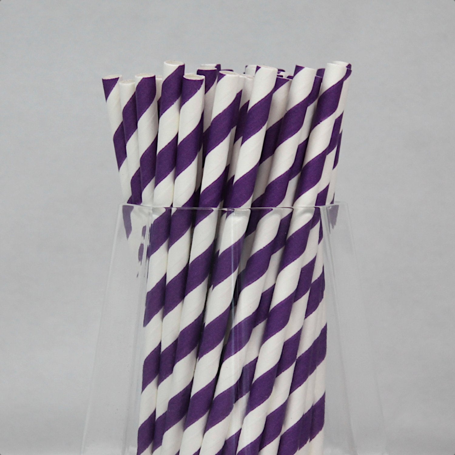Purple & White Paper Straws (6mm x 140mm) - Quality Drinking Straws for Cocktails - Intrinsic Paper Straws