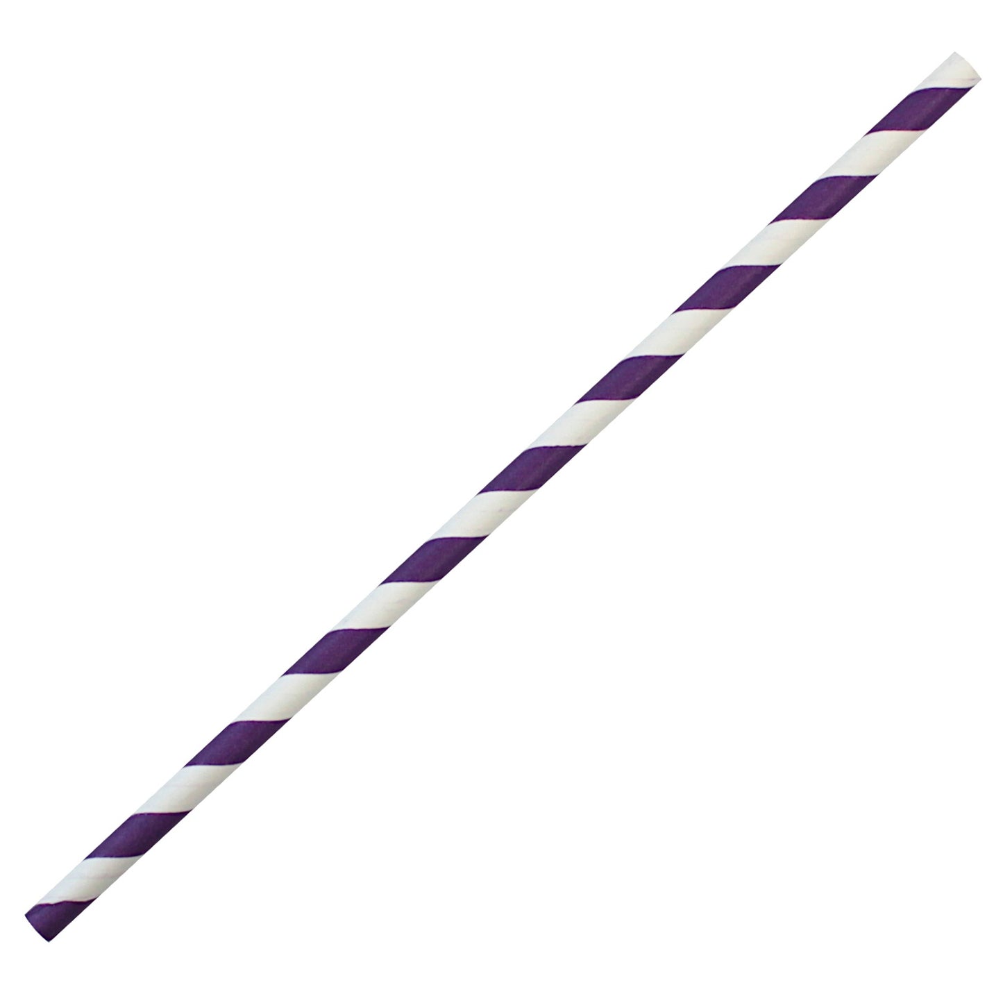 Purple & White Striped Paper Straws (6mm x 200mm) - Quality Drinking Straws - Intrinsic Paper Straws