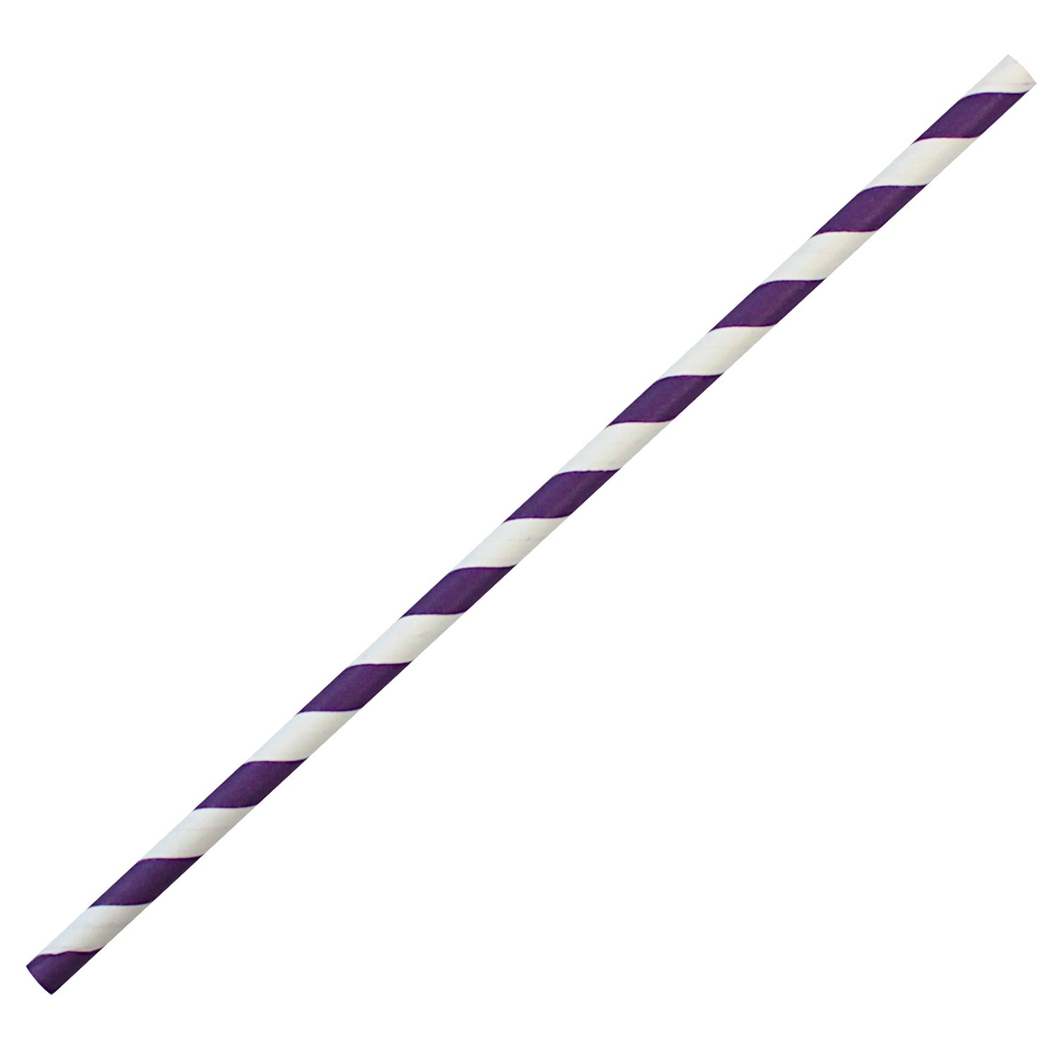 Purple & White Striped Paper Straws (6mm x 200mm) - Quality Drinking Straws - Intrinsic Paper Straws