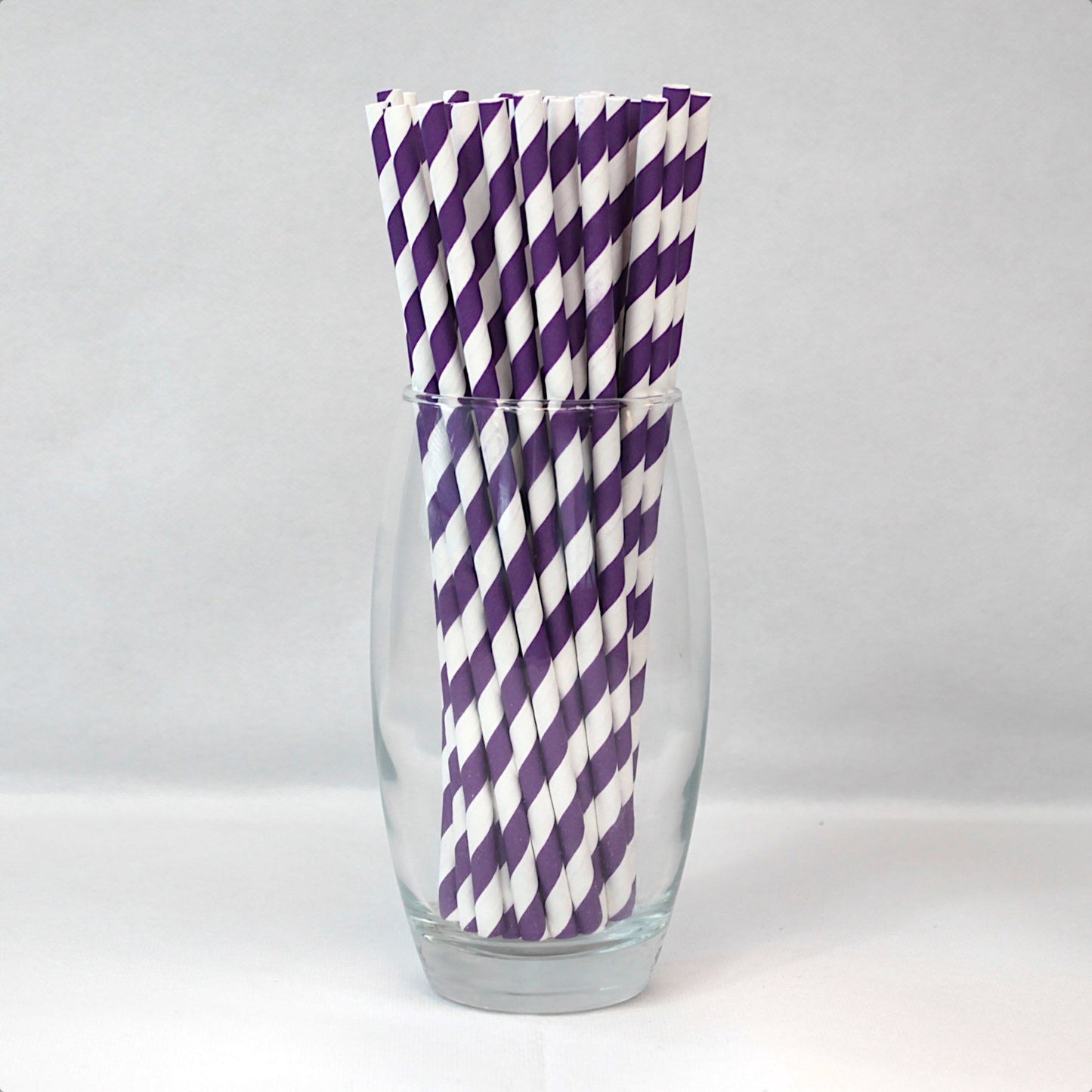 Purple & White Striped Paper Straws (6mm x 200mm) - Quality Drinking Straws - Intrinsic Paper Straws