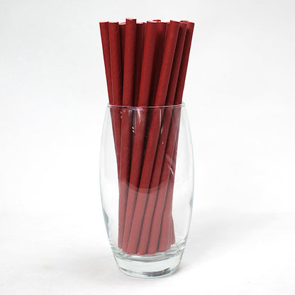 Red Paper Straws (8mm x 200mm) - Quality Drinking Straws for Smoothies and Milkshakes - Intrinsic Paper Straws