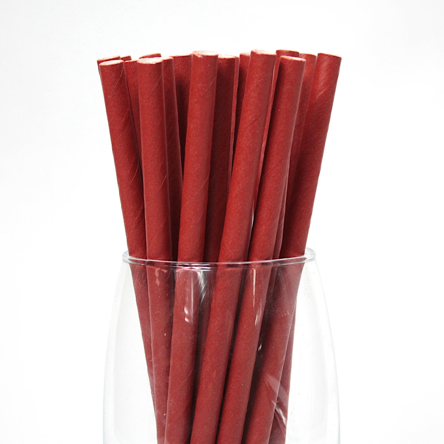 Red Paper Straws (8mm x 200mm) - Quality Drinking Straws for Smoothies and Milkshakes - Intrinsic Paper Straws