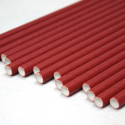 Red Paper Straws (8mm x 200mm) - Quality Drinking Straws for Smoothies and Milkshakes - Intrinsic Paper Straws