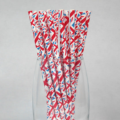 Union Jack Paper Straws (6mm x 200mm)