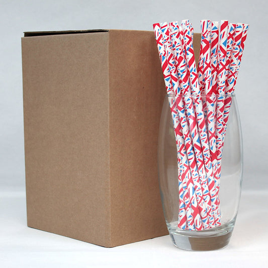 Union Jack Paper Straws (6mm x 200mm)