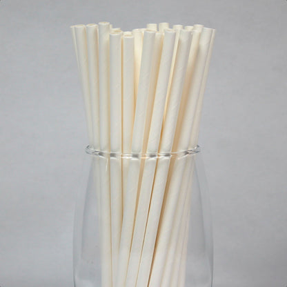 Individually Wrapped White Paper Straws (6mm x 200mm) - Intrinsic Paper Straws