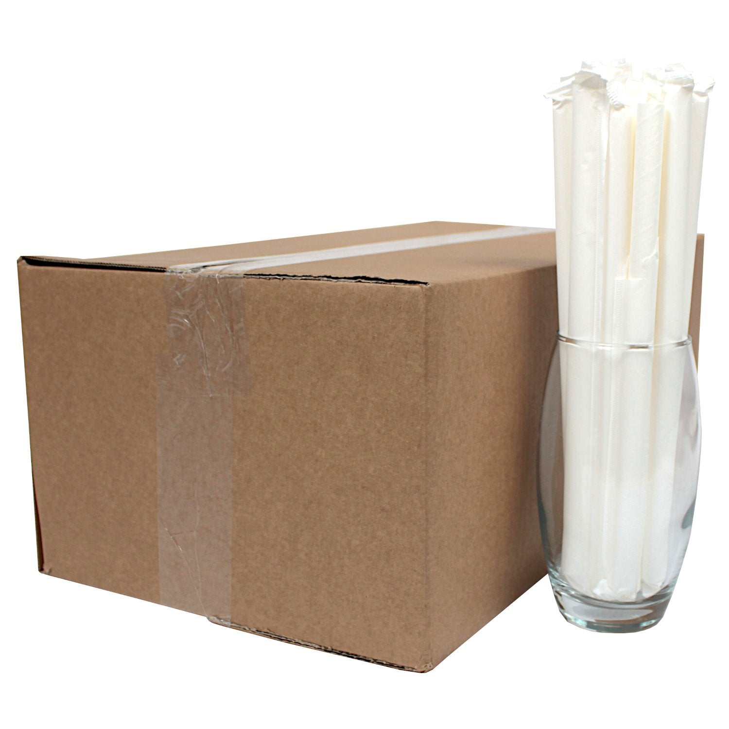 Individually Wrapped White Paper Straws (12mm x 230mm) Innovative
