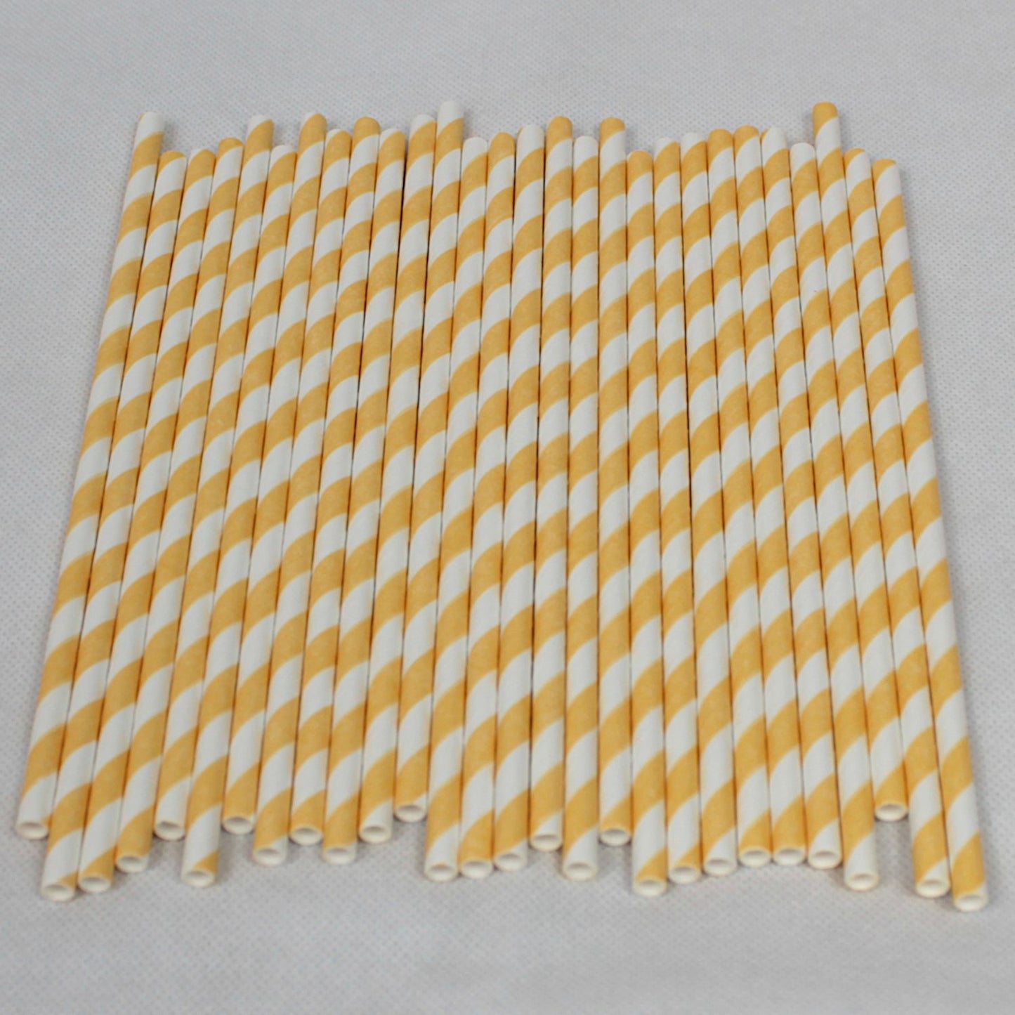 Yellow Striped Paper Straws (6mm x 200mm)