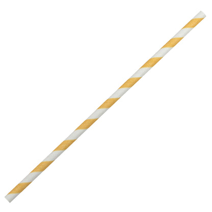 Yellow Striped Paper Straws (6mm x 200mm)